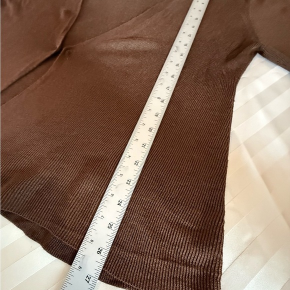 Alfani Chocolate 💯 % Silk Open Front Sweater - Picture 8 of 12